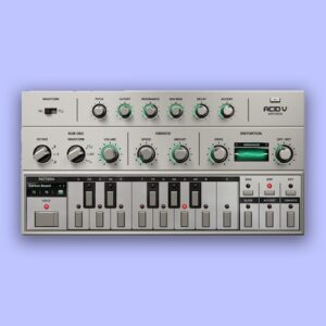 Arturia「Acid V」TB-303の“銀箱”を回路レベルで再現しつつ、64ステップ拡張シーケンサー×14種ディストーション×サブOSCで現代のアシッド/レイヴを作るアシッドシンセ｜DTMプラグインセール