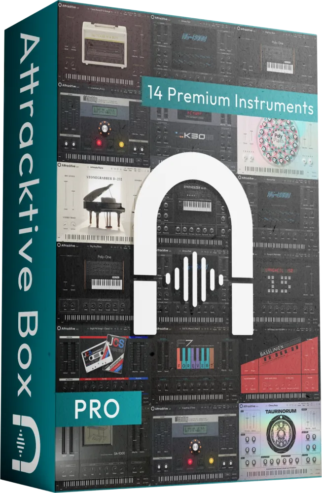 Tracktion「Attracktive Box Pro」1,200以上のプリセットと5万超のサンプルを搭載!制作の引き出しを一気に増やす大規模音源バンドル|DTMプラグインセール