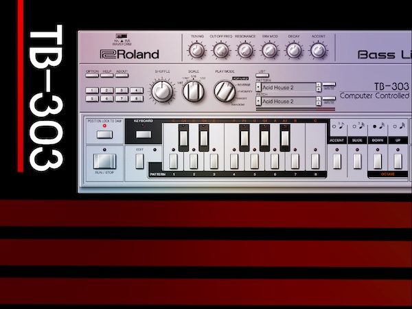 Roland「TB-303」アシッドハウスを生んだ伝説のベースマシンを回路レベルで再現し、視覚的パターン編集＆生成ランダムで303グルーヴを量産するベースシンセ｜DTMプラグインセール