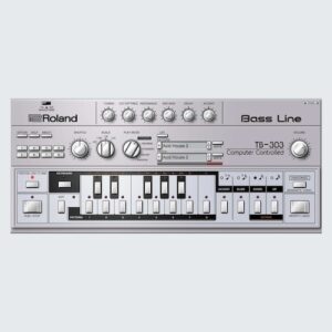 Roland「TB-303」アシッドハウスを生んだ伝説のベースマシンを回路レベルで再現し、視覚的パターン編集＆生成ランダムで303グルーヴを量産するベースシンセ｜DTMプラグインセール