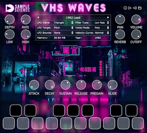 SampleScience「VHS Waves」VHSテープ特有の劣化サウンドをリアルに再現！80年代ハードウェア録音シンセ音源｜DTMプラグインセール