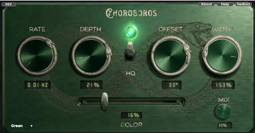 Kaizen DSP「Choroboros」5つのカラーエンジンと10種類のアルゴリズムを搭載！クラシックから実験的サウンドまで網羅するマルチエンジン・コーラスプラグイン｜DTMプラグインセール