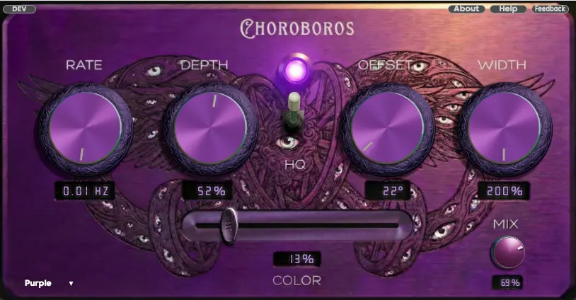 Kaizen DSP「Choroboros」5つのカラーエンジンと10種類のアルゴリズムを搭載！クラシックから実験的サウンドまで網羅するマルチエンジン・コーラスプラグイン｜DTMプラグインセール