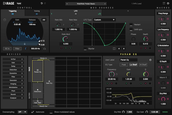 BOOM「ENRAGE」50種類以上のデバイスと12のモジュレーションを搭載！音を自在に再構築できるモジュラー型マルチエフェクト｜DTMプラグインセール