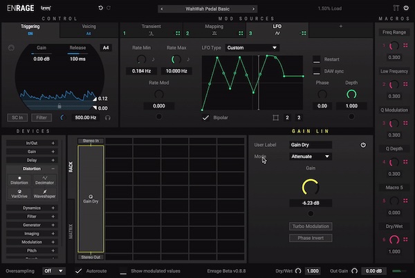 BOOM「ENRAGE」50種類以上のデバイスと12のモジュレーションを搭載！音を自在に再構築できるモジュラー型マルチエフェクト｜DTMプラグインセール