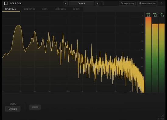 Mercurial Tones「Scepter Lite」リアルタイムFFT解析とMid/Sideデコードを搭載した、現代的ミックスに最適なスペクトラムアナライザー｜DTMプラグインセール