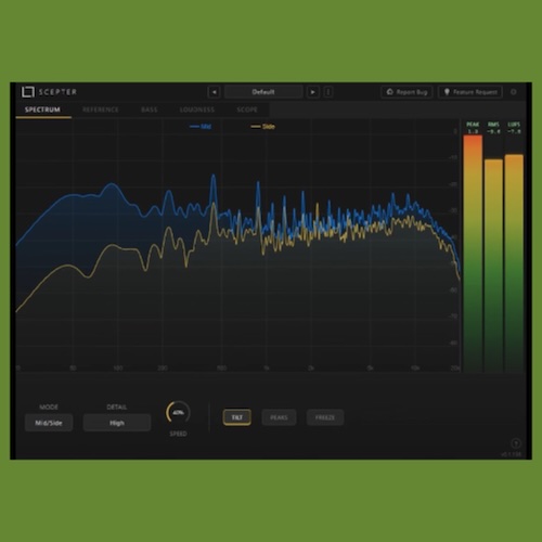 Mercurial Tones「Scepter Lite」リアルタイムFFT解析とMid/Sideデコードを搭載した、現代的ミックスに最適なスペクトラムアナライザー｜DTMプラグインセール