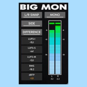 Big Man Labs「BIG MON」ミキシング・マスタリング・放送納品まで対応するEBU R128準拠ラウドネス測定＆True Peak検出搭載の高精度モニタリングツール｜DTMプラグインセール