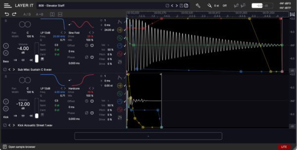 Diginoiz「Free Layer It Lite」ドラムレイヤリングの煩雑さを一掃！波形を見ながら直感操作できる次世代ドラムレイヤリング環境｜DTMプラグインセール