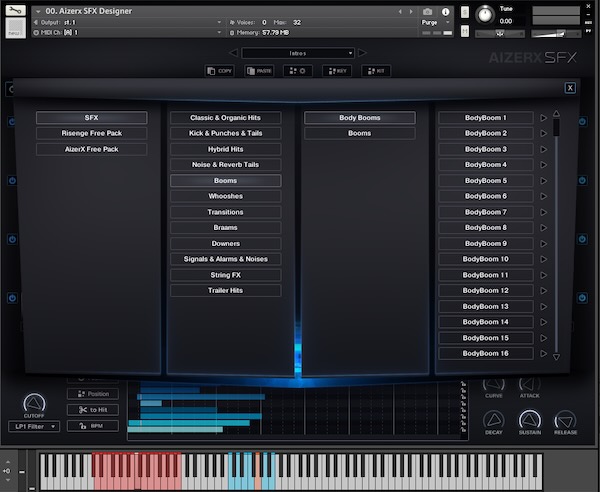 Keepforest 「AizerX - Trailer SFX Designer Toolkit」ハリウッド級SFXを最短で！ランダム生成を起点に、ほしい方向へ追い込める“デザイン型”シネマライブラリ｜DTMプラグインセール