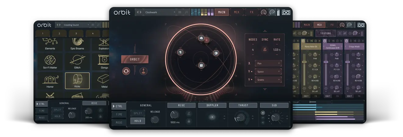 UVI「Orbit」7レイヤー・タイムラインで“ライズ／インパクト／テクスチャ”を精密に設計し、トレーラー級の上昇感と衝撃を自由に作るシネマティック・サウンドデザイン音源｜DTMプラグインセール