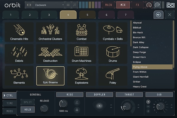 UVI「Orbit」7レイヤー・タイムラインで“ライズ／インパクト／テクスチャ”を精密に設計し、トレーラー級の上昇感と衝撃を自由に作るシネマティック・サウンドデザイン音源｜DTMプラグインセール