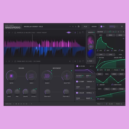 Baby Audio「Grainferno」サンプルを“微粒子化→再合成”して雲状パッドからデジタルノイズまで作る、次世代グラニュラー・インストゥルメント｜DTMプラグインセール