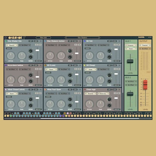 Klevgrand「OneShot 2」310+プリセット／780+スロット／20,000+サンプル搭載！ドラッグ＆ドロップで手持ち素材を演奏できる、ビート作りと質感作りが一気に進むドラム音源｜DTMプラグインセール