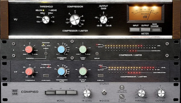 Overloud「GEM Comp 160」伝説の160 VCAコンプ“3つの改訂版（VU/XT/A）”を1本に収録し、パンチ・温かさ・透明感を素材別に選べるGEMシリーズ｜DTMプラグインセール