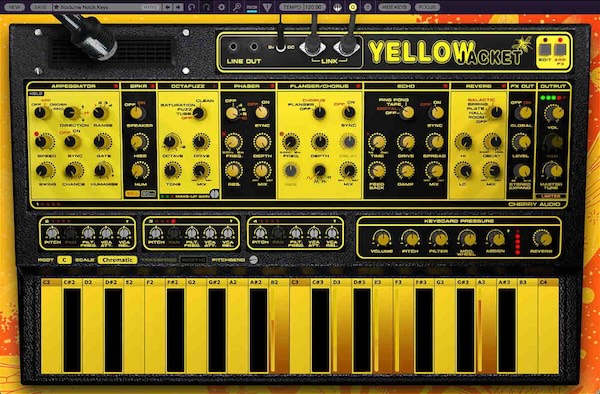 Cherry Audio「Yellowjacket」クイキーなOSCと独特フィルターの質感を残し、内蔵スピーカーの鳴りまで再現する“想像上の上位機種”シンセ｜DTMプラグインセール