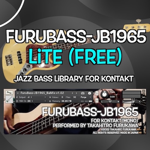 FuruSamples「FuruBass-JB1965 Lite」1965年製Jazz Bassのリアルな指弾きニュアンスを体験できるベース音源｜DTMプラグインセール