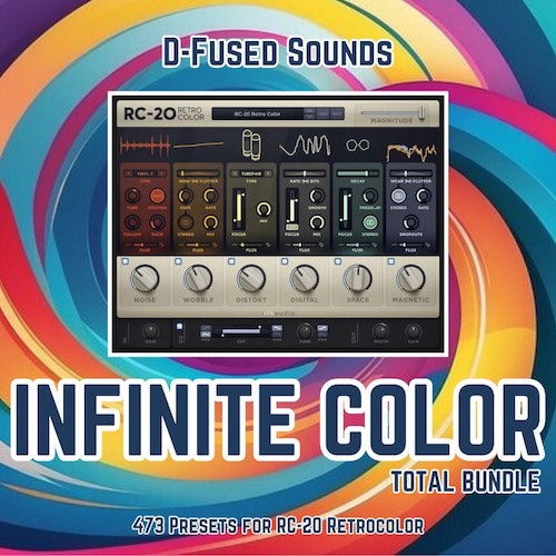 D-Fused Sounds「Infinite Color Total Bundle」R歪み・ローファイ・揺れを自在に操り、音作りのスピードと完成度を同時に高める、473種類のRC-20 Retro Color用プリセット集｜DTMプラグインセール