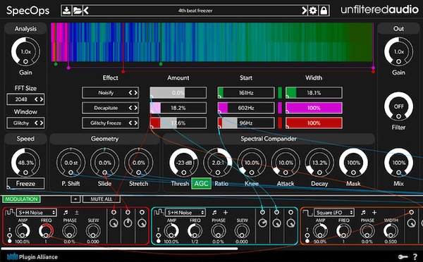 Plugin Alliance「Unfiltered Audio SpecOps」音を整える〜粉砕するまで1本で!36種スペクトラルFX+3段同時処理+周波数ビン個別圧縮“Spectral Compander”搭載の多機能FX|DTMプラグインセール