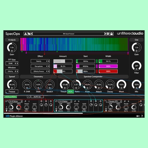 Plugin Alliance「Unfiltered Audio SpecOps」音を整える〜粉砕するまで1本で！36種スペクトラルFX＋3段同時処理＋周波数ビン個別圧縮“Spectral Compander”搭載の多機能FX｜DTMプラグインセール