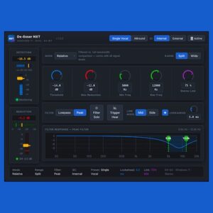 Subhankardas「De-Esser NXT」処理感のない自然な歯擦音コントロール！64bitダブル精度DSPとAVX2最適化を搭載したWindows 11専用VST3ディエッサー｜DTMプラグインセール