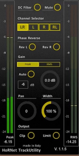 HoRNet Plugins「HoRNet TrackUtility」ステレオ変換・位相反転・ゲイン調整まで一括処理できる万能オーディオユーティリティ｜DTMプラグインセール