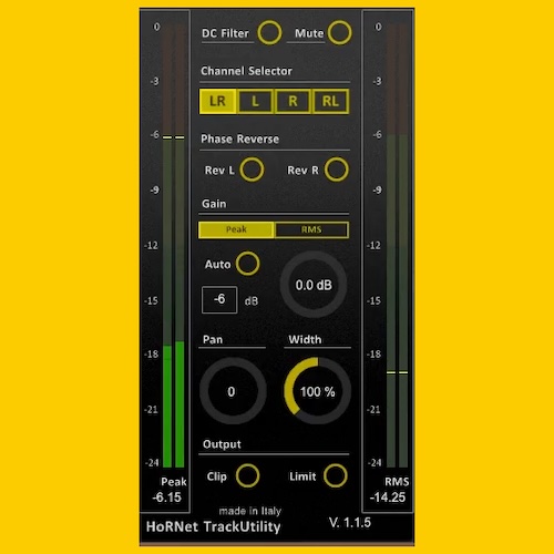 HoRNet Plugins「HoRNet TrackUtility」ステレオ変換・位相反転・ゲイン調整まで一括処理できる万能オーディオユーティリティ｜DTMプラグインセール