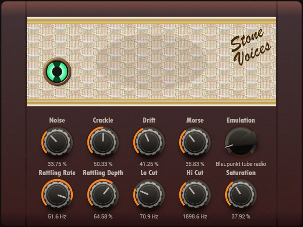 Stone Voices「Retro Radio」AMラジオ特有のノイズや周波数のゆがみ、受信ドリフトまで再現できる無料VST｜DTMプラグインセール