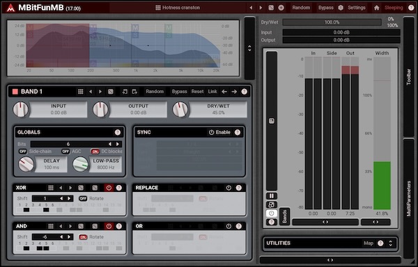 MeldaProduction「MBitFunMB」6バンド独立で歪みを帯域別に設計!低域は重く、中高域だけ荒く…みたいな“狙い撃ちビット破壊”ができる6バンド・マルチビットクラッシャー|DTMプラグインセール