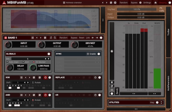 MeldaProduction「MBitFunMB」6バンド独立で歪みを帯域別に設計!低域は重く、中高域だけ荒く…みたいな“狙い撃ちビット破壊”ができる6バンド・マルチビットクラッシャー|DTMプラグインセール