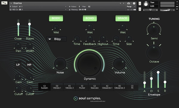 Soul Samples「Ocarina」3オクターブ拡張＆豊富なアーティキュレーション搭載！やわらかく幻想的な音色を再現するオカリナ音源｜DTMプラグインセール