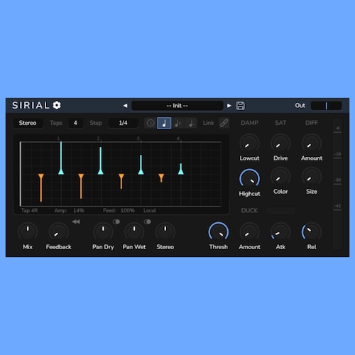 tiagolr「Sirial」タップごとに音量とフィードバックを細かく制御！リズムを設計できるディレイ｜DTMプラグインセール