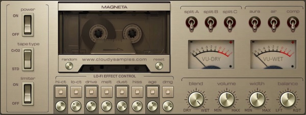 Cloudy Samples「Magneta」8種のLo-Fiモジュールを搭載!デジタルで整いすぎた音に、カセットテープの揺らぎと温度を加えるLo-Fiプラグイン|DTMプラグインセール