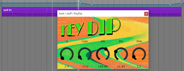 Mrugalla「KeyDip」MIDIノートの基音に追従してベル型ディップを生成する新発想!固定EQでは得られない動きのあるサウンドメイクを可能にする実験的フィルタープラグイン|DTMプラグインセール