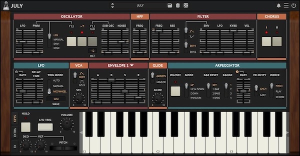 AudioThing「JULY」80年代初頭の名アナログ・ポリシンセを実機レベルで再現!DCOの挙動からコーラスのきらめきまで追い込んだ“生きてる”クラシックサウンド|DTMプラグインセール