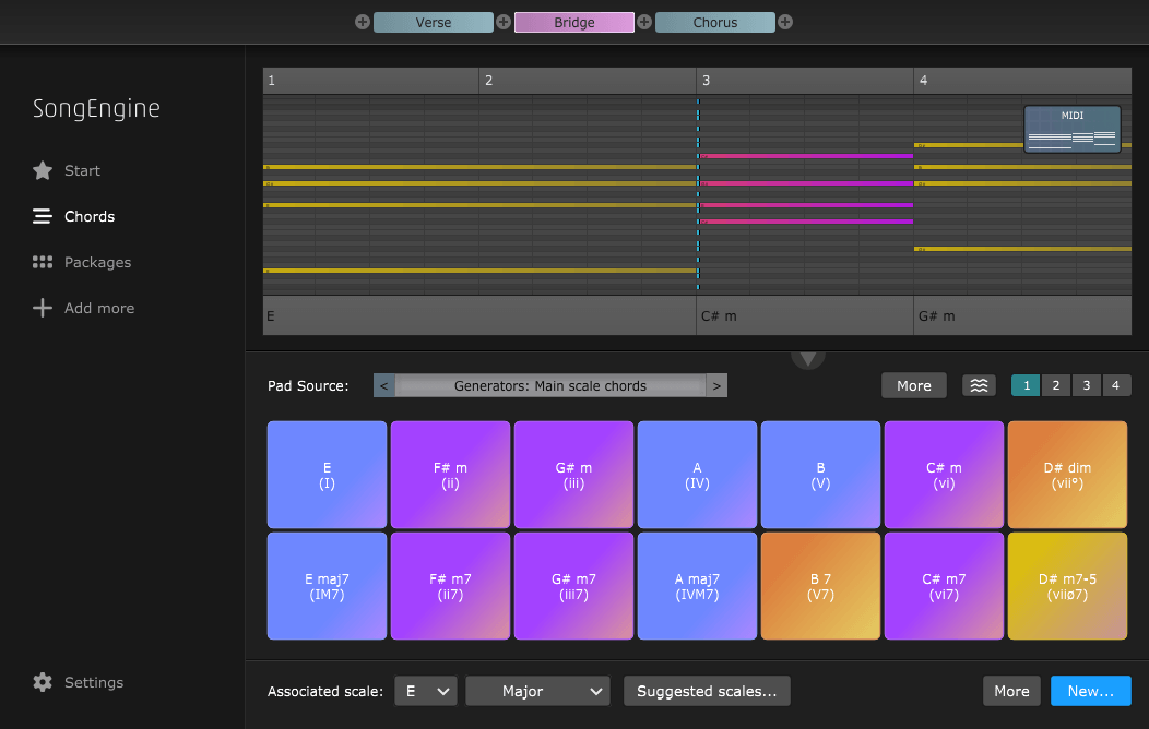 FeelYourSound「SongEngine」コード進行からベースライン・メロディ・アルペジオを自動生成する無料MIDI生成プラグイン｜DTMプラグインセール