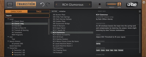 U-he「Twangström」ヴィンテージアンプのスプリングサウンドを物理モデリングで徹底再現しながら、揺らし・歪み・モジュレーションまで自在に操れる進化系スプリングリバーブ|DTMプラグインセール