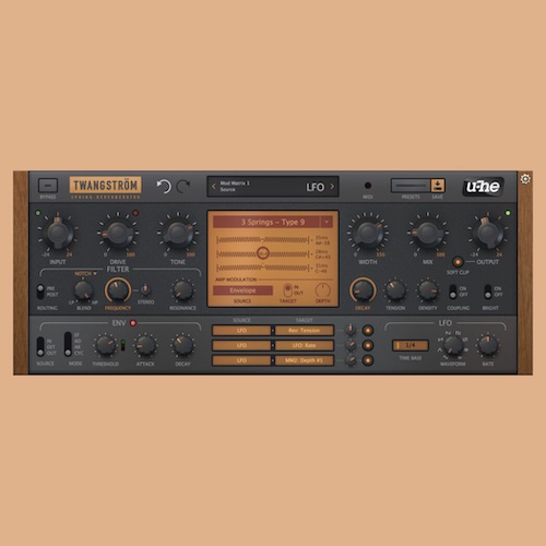 U-he「Twangström」ヴィンテージアンプのスプリングサウンドを物理モデリングで徹底再現しながら、揺らし・歪み・モジュレーションまで自在に操れる進化系スプリングリバーブ｜DTMプラグインセール