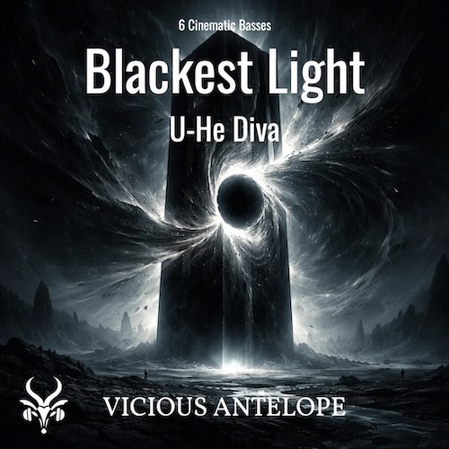 Vicious Antelope「U-He Diva Presets – Blackest Light」ダークでシネマティックなアナログベースとSF的サウンドを実現する無料プリセット集|DTMプラグインセール