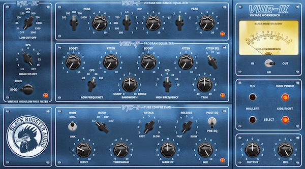 Black Rooster Audio「VWB-1X」4基のヴィンテージ回路モデリングを統合!EQ・フィルター・チューブコンプを一画面で完結させる次世代チャンネルストリップ|DTMプラグインセール