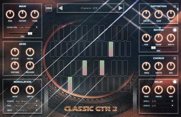 Quiet Music「CLASSIC GTR 2」トレド録音のリアルなスペインギターを87プリセット収録した本格派プラグイン|DTMプラグインセール