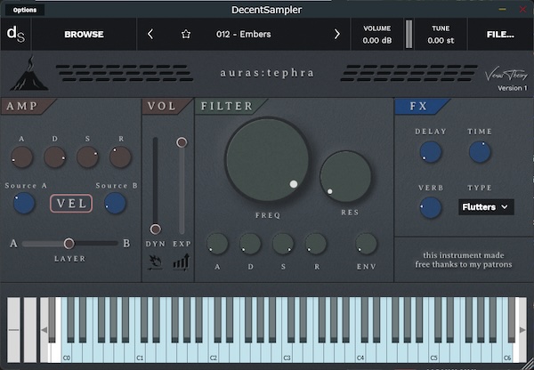 Venus Theory「auras:tephra」Genki Katlaに着想を得た独創的な音色を収録!火山のように揺らぐサウンドを収録した無料音源|DTMプラグインセール