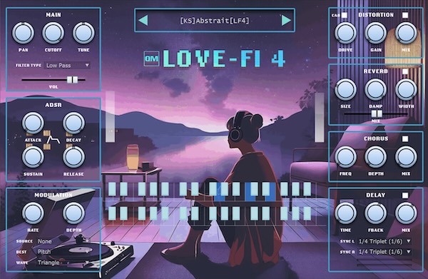 Quiet Music「LOVE-FI 4」246種類のプリセットと内蔵エフェクトを搭載したLo-Fi・Chillhop制作向けオールインワンVST音源|DTMプラグインセール