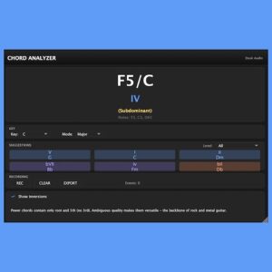 Dusk Audio「Chord Analyzer」リアルタイムでコードを検出し、ローマ数字分析と和声機能表示まで行える音楽理論対応MIDIプラグイン｜DTMプラグインセール