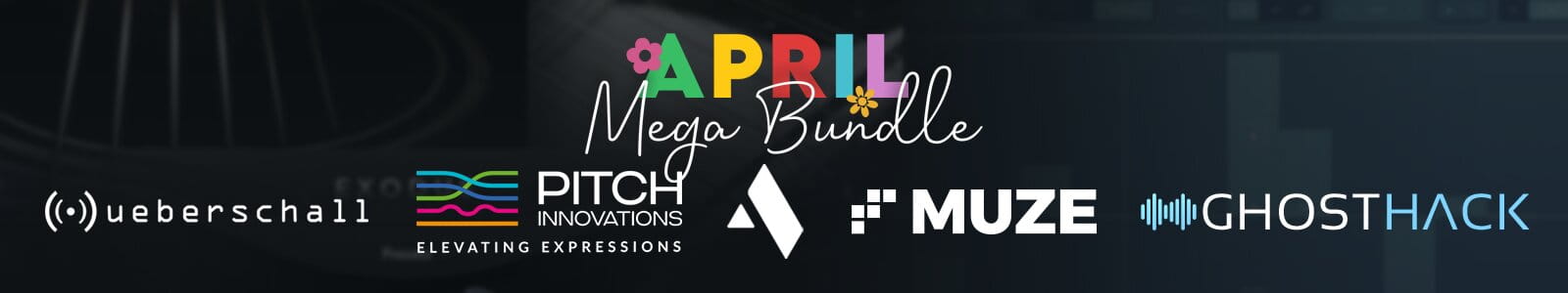 「April Mega Bundle」45GB超のハイブリッド音源からアンビエント素材、リアルなアコースティックギター、アルペジオ生成、グリッチ加工まで揃う総合制作パック｜DTMプラグインセール