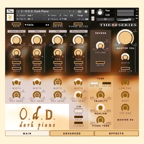 Chocolate Audio「O.D.D. Grand Piano for Kontakt」Yamaha C6を個性的な視点で収録！Oneiric・Dark・Dreamyの3音色で楽曲の表情を自在に変える、完璧さよりも“温度”を大切にしたピアノ音源｜DTMプラグインセール