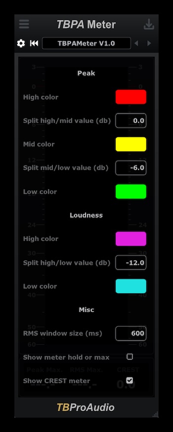 TBProAudio「TBPAMeter」ピーク・RMS・CRESTを一画面で確認できるシンプルかつ高精度なメータープラグイン|DTMプラグインセール