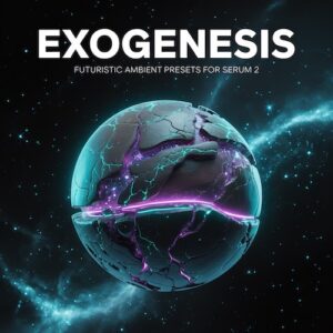Sick Noise Instruments「Exogenesis – Futuristic Ambient Presets for Serum 2」60種類のハンドクラフトプリセットで描く近未来サウンドスケープ！進化するパッド、ドローン、シーケンスを収録した、シネマティック重視のSerum 2プリセット集｜DTMプラグインセール