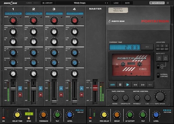 Robotic Bean「Portatron」カセットテープの温かみをDAWで再現！4トラック・テープループで実現する本格ローファイサウンド｜DTMプラグインセール