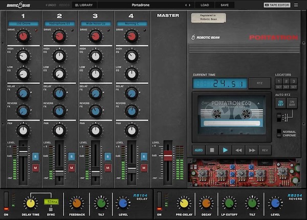 Robotic Bean「Portatron」カセットテープの温かみをDAWで再現！4トラック・テープループで実現する本格ローファイサウンド｜DTMプラグインセール